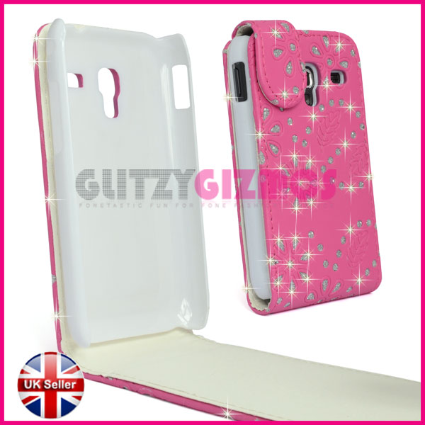 Pink Leather Magnetic Flip Case Cover Pouch for Samsung Galaxy Ace Plus S7500